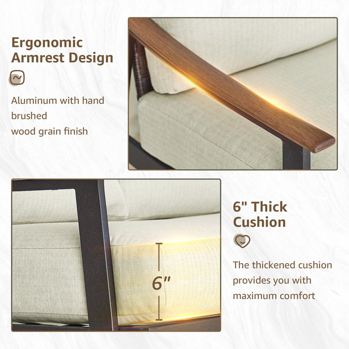 Bayou Breeze Alilet Patio Chair with Cushions and Ottoman & Reviews